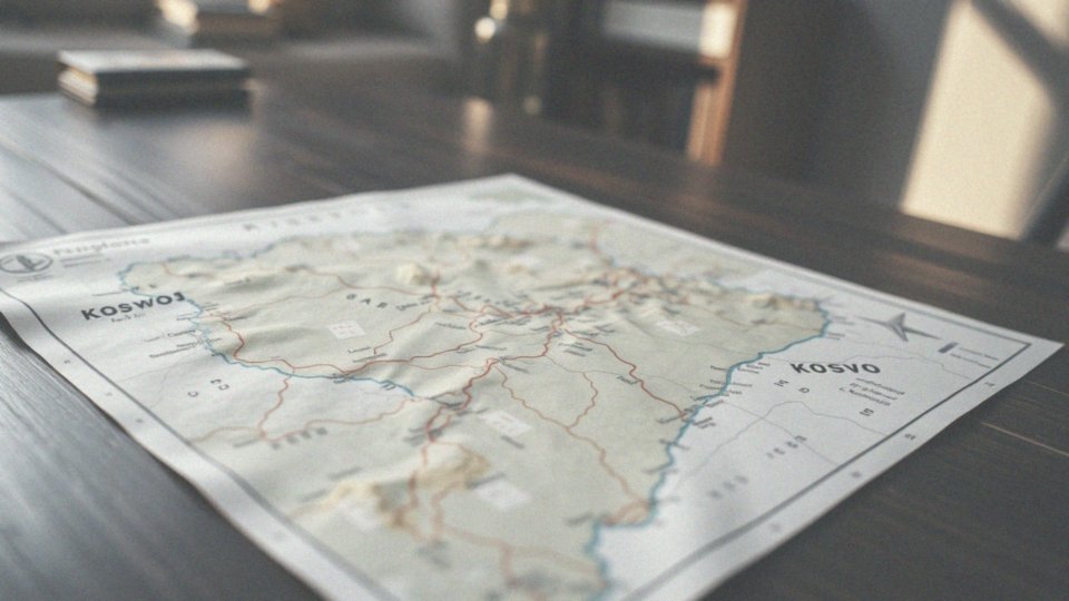 Jakie są kolory i etykiety na mapach Kosowa?